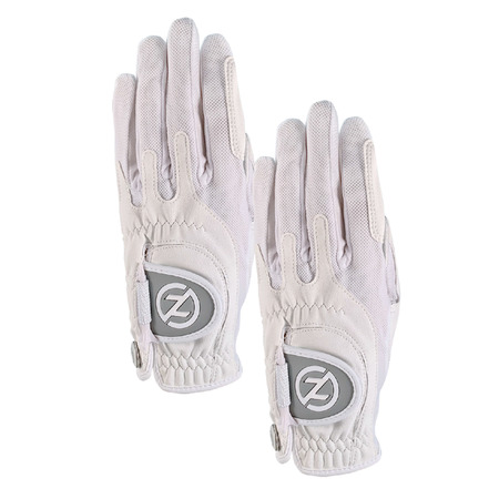 ZERO FRICTION Ladies Synthetic Performance Golf Glove, White & White GL10010